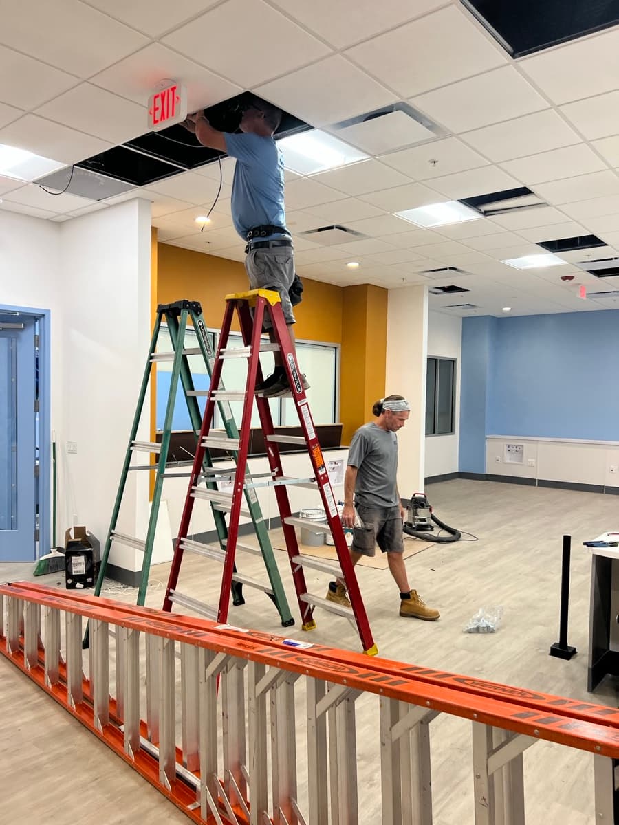 Axis team working on a commercial installation