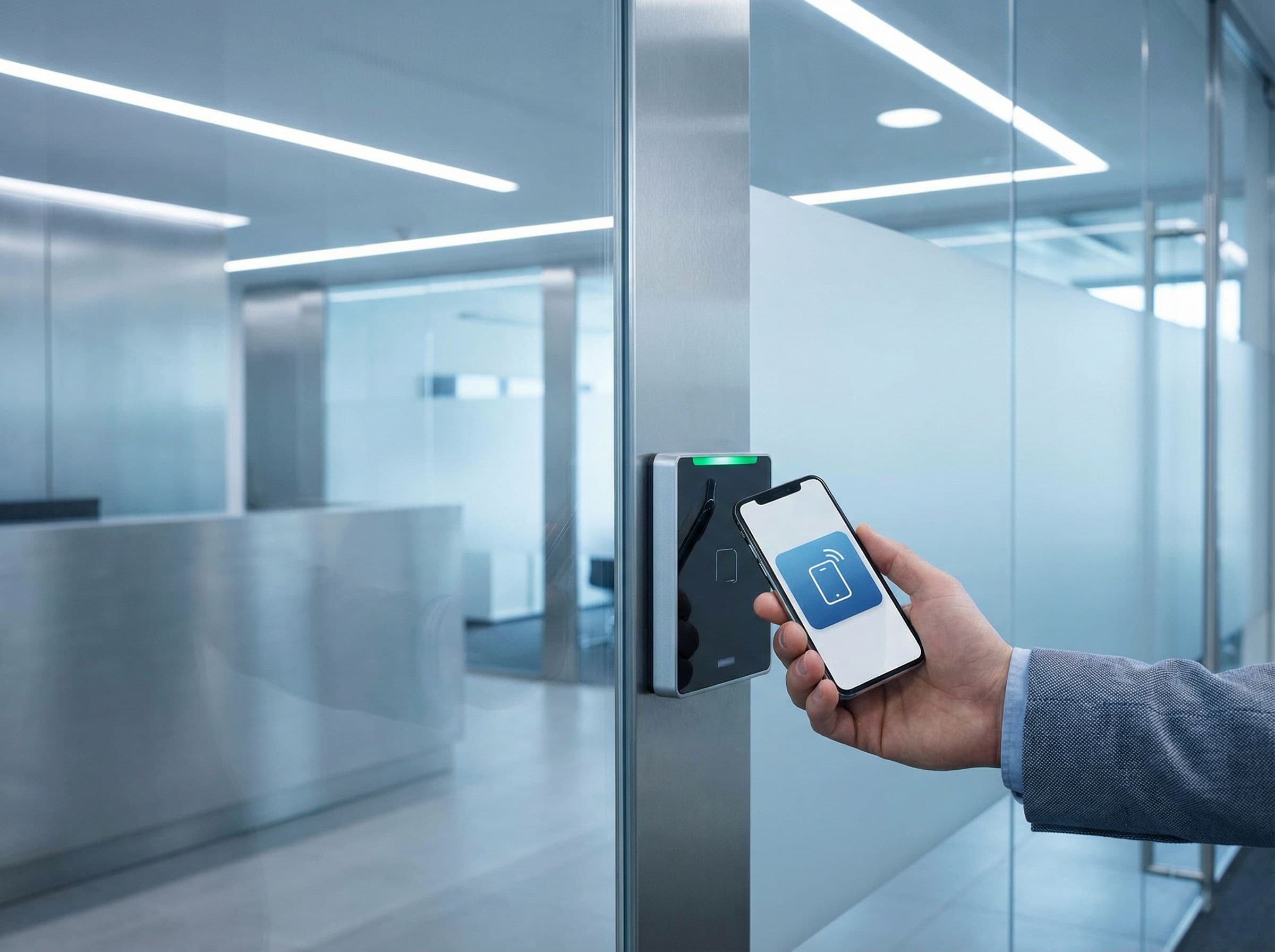 Mobile credential presented at a modern access control reader