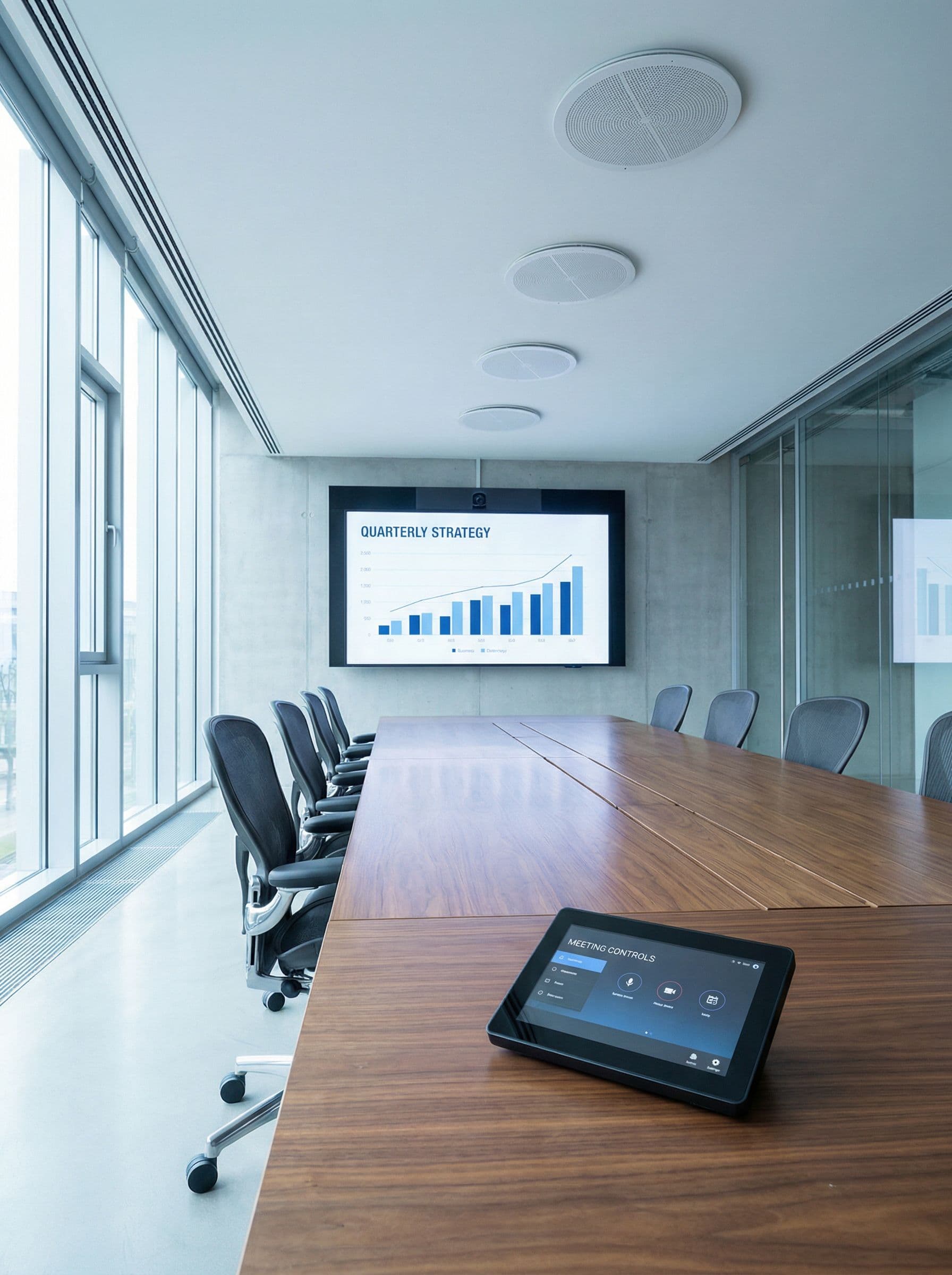 Modern conference room with AV system