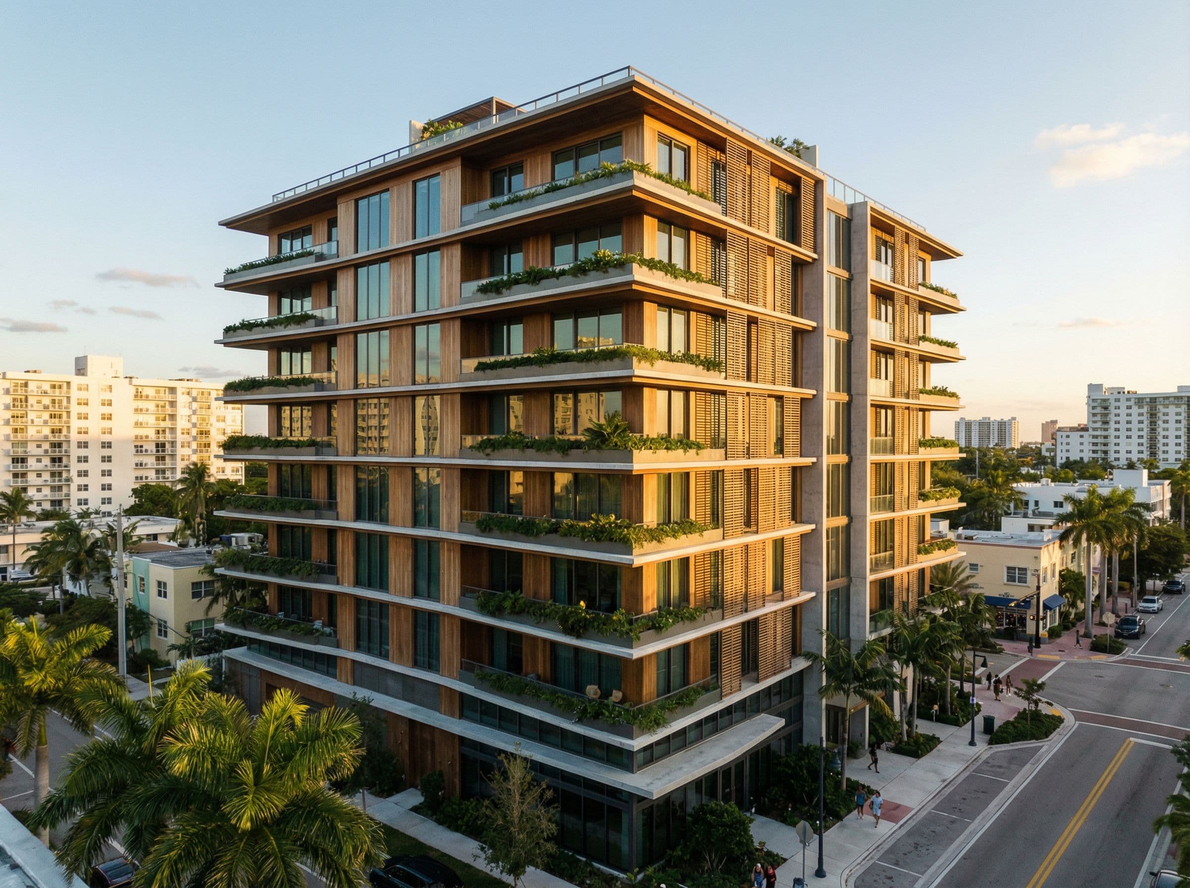 Modern apartment building exterior in Florida